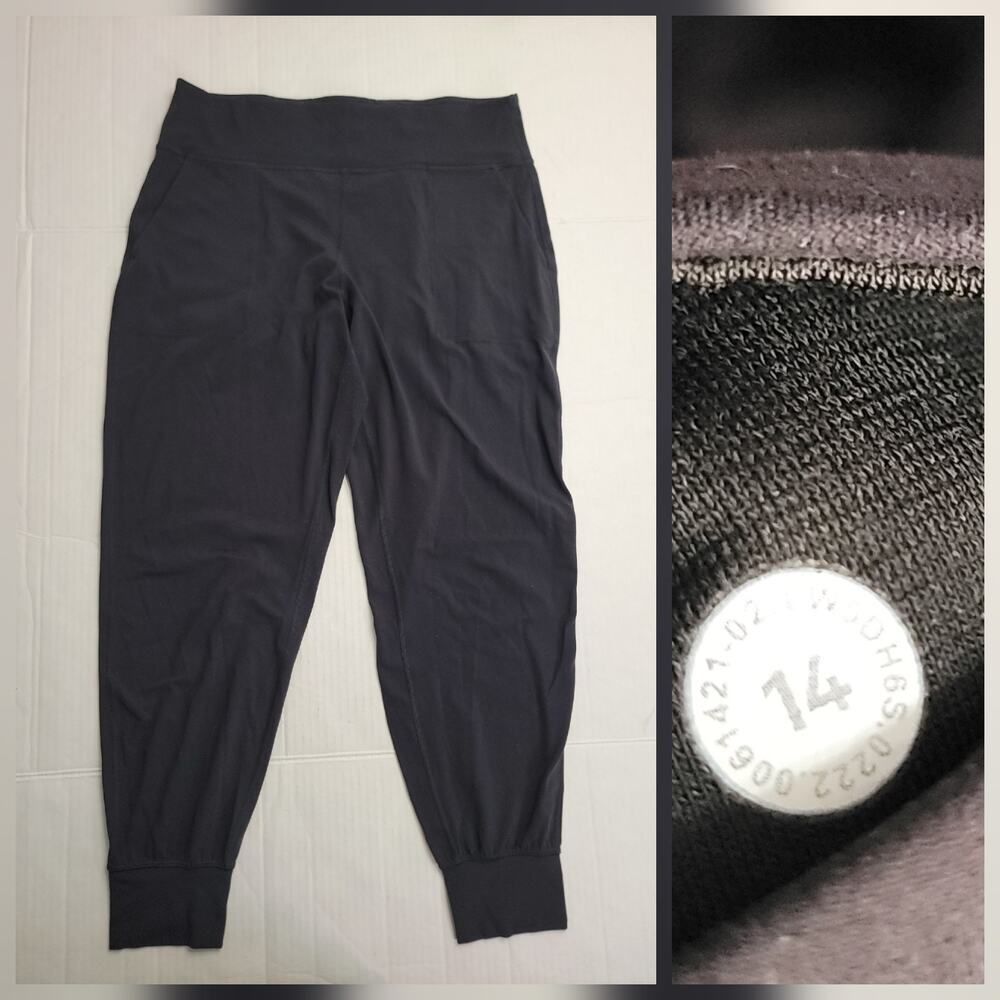 Lululemon Align Jogger Pants Sz 14 Black 28" INS High Rise Pockets Athleisure